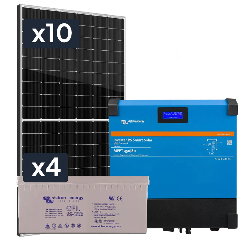 Elektrownia słoneczna 4350W z akumulatorem - zasilanie 230V moc 4500W + MPPT