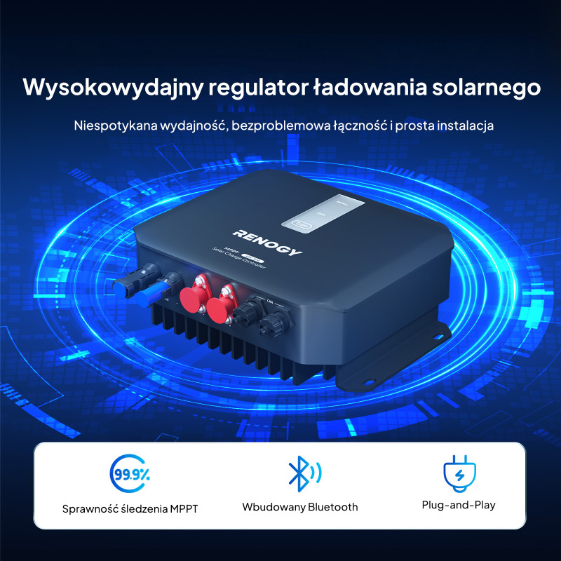 Obrazek produktu Regulator ładowania Renogy 12/24/36/48V 30A MPPT (SKU: 5591) - importowany z CSV (SunTrack)
