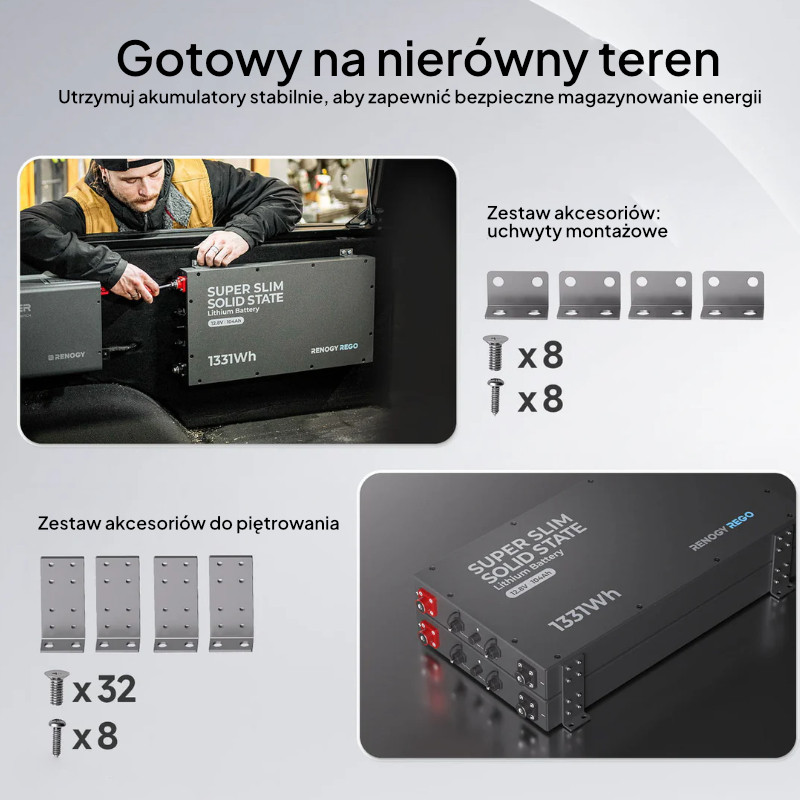 Obrazek produktu Akumulator Renogy REGO 12V 104Ah LiFePO₄ z samonagrzewaniem (SKU: 5573) - importowany z CSV (SunTrack)