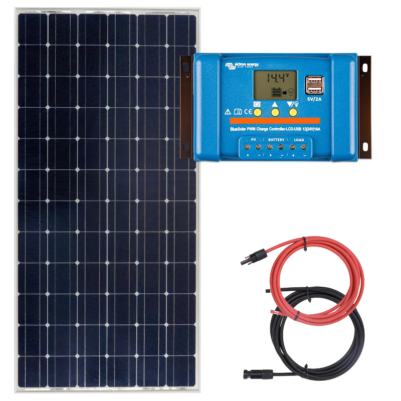 Zestaw do kampera panel sztywny 185W, regulator ładowania 10A